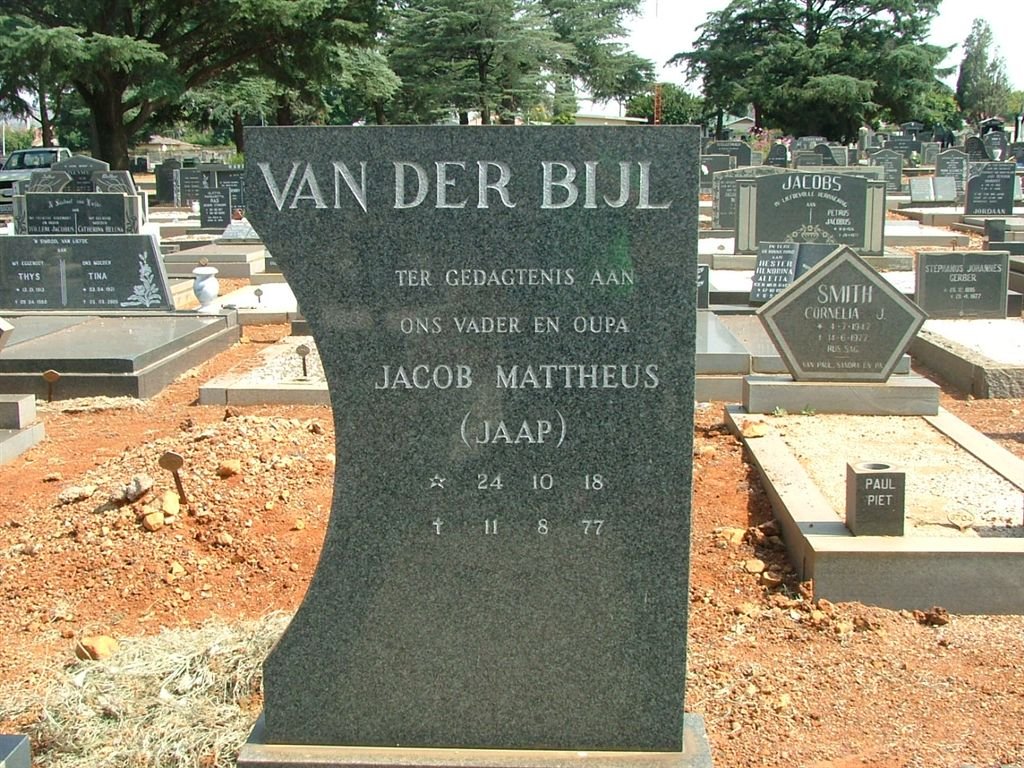 BIJL Jacob Mattheus, van der 1918-1977