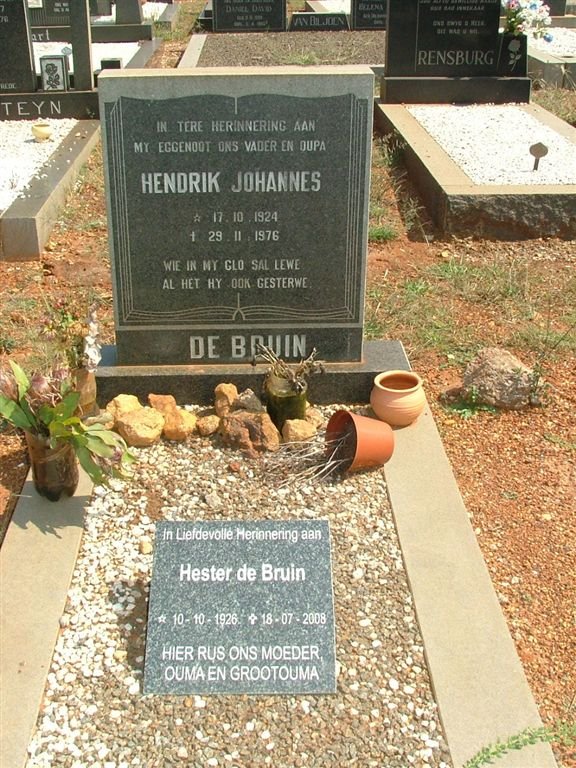 BRUIN Hendrik Johannes, de 1924-1976 &amp; Hester 1926-2008