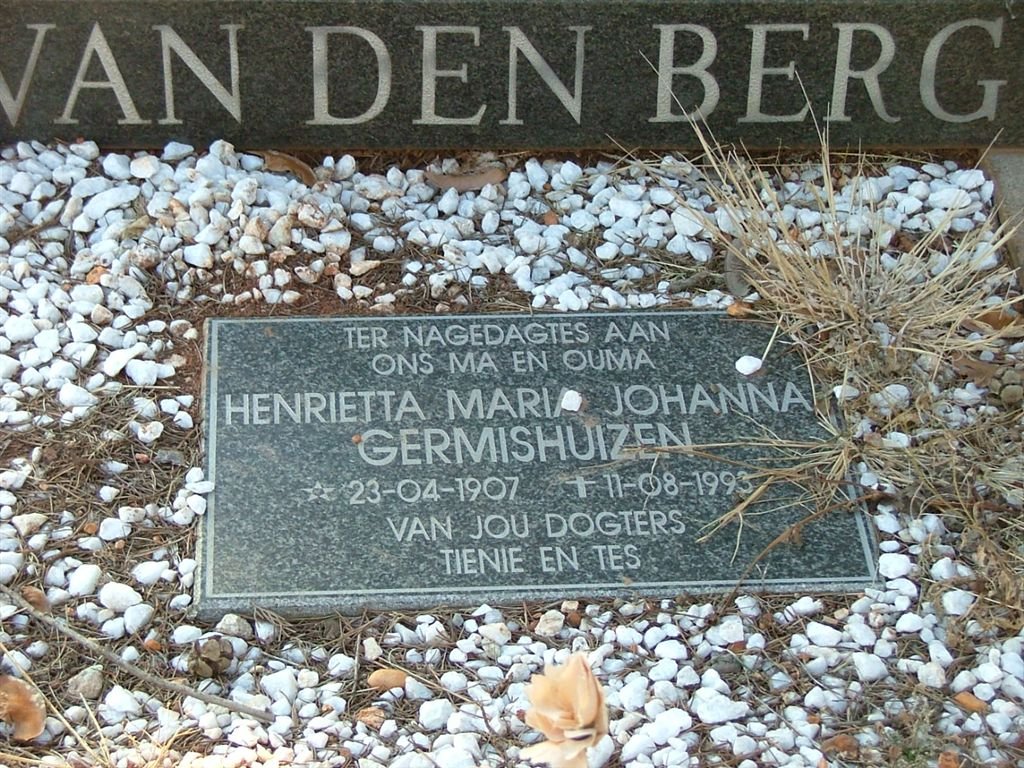 GERMISHUIZEN Henrietta Maria Johanna 1907-1993