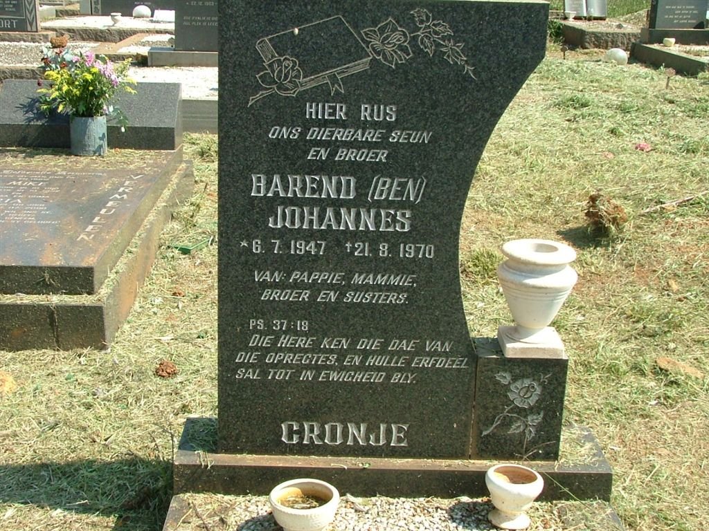 CRONJE Barend Johannes 1947-1970
