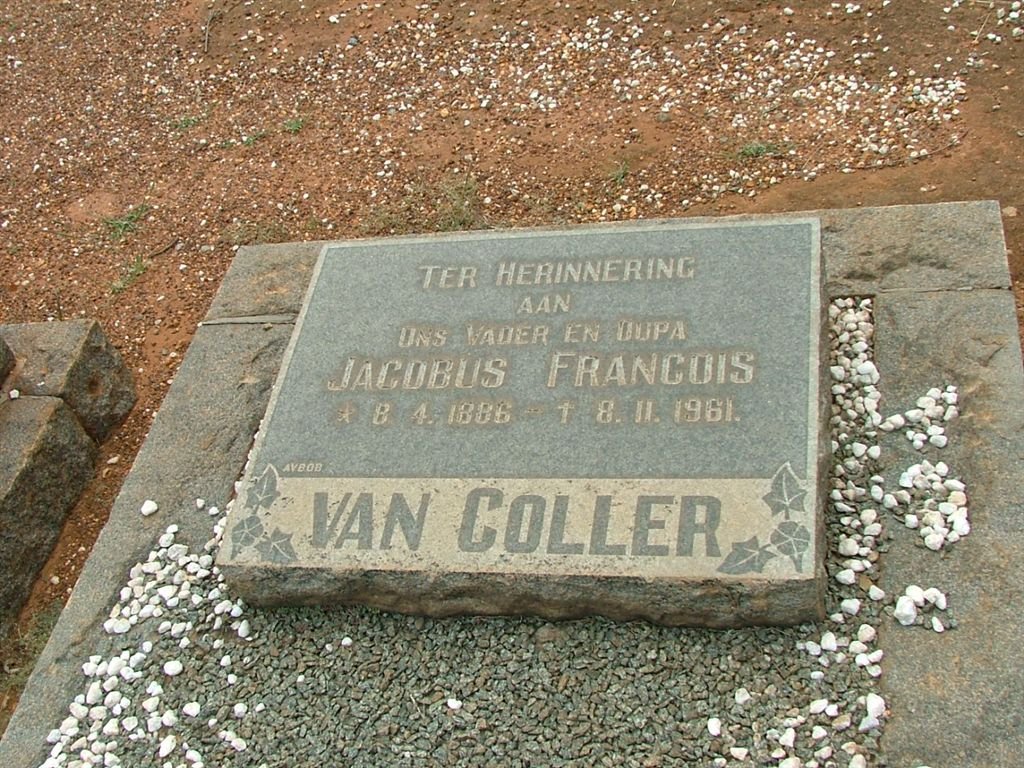COLLER Jacobus Francois, van 1886-1961