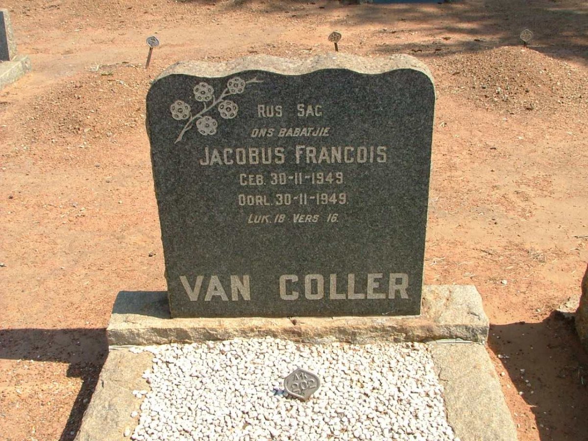 COLLER Jacobus Francois, van 1949-1949