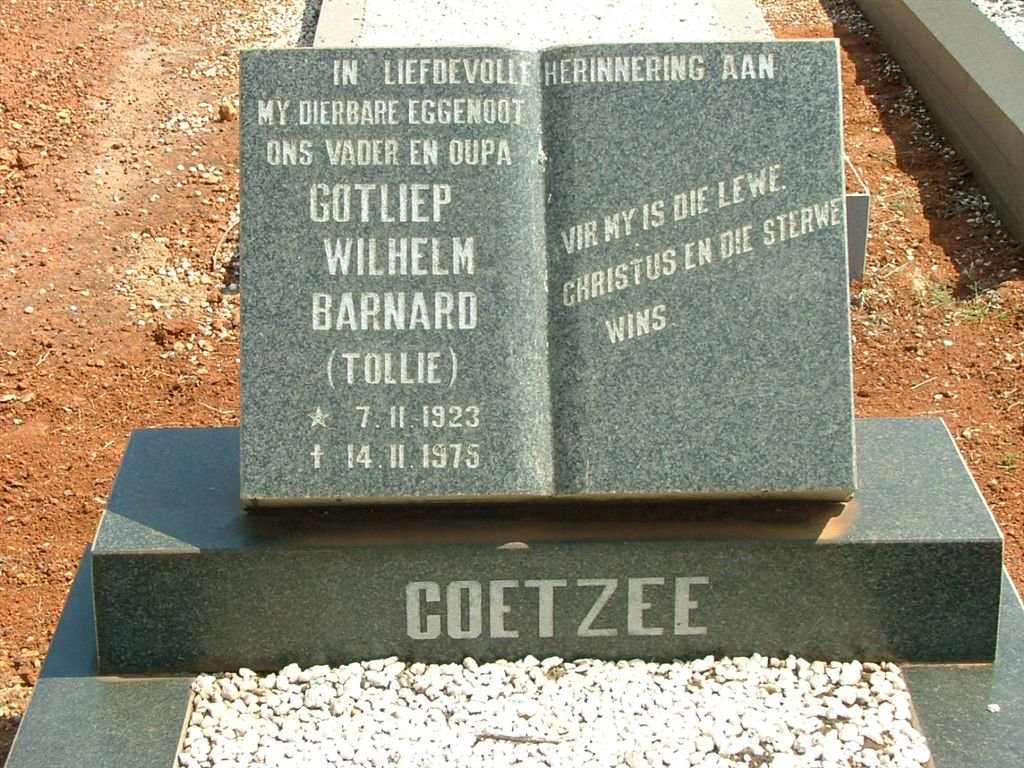 COETZEE Gotliep Wilhelm Barnard 1923-1975