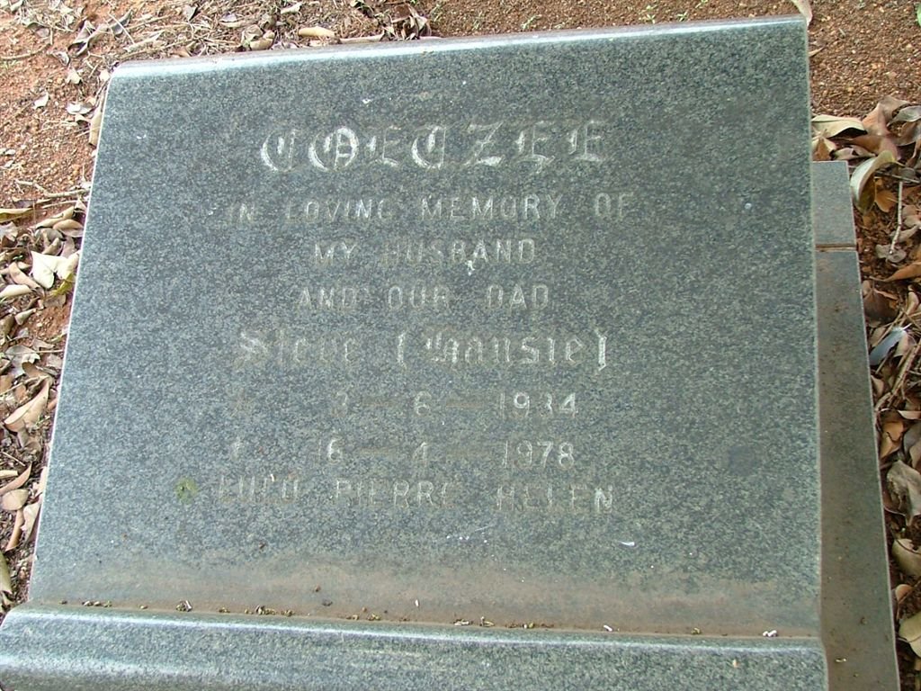 COETZEE Steve 1934-1978