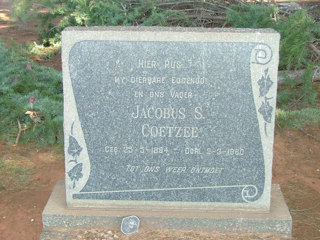 COETZEE Jacobus S. 1884-1960