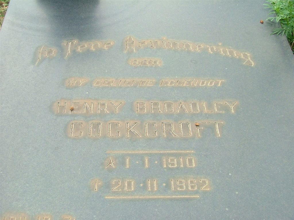 COCKCROFT Henry Broadley 1910-1962