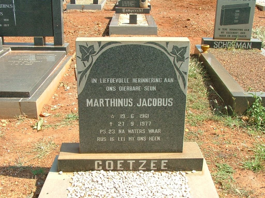 COETZEE Marthinus Jacobus 1961-1977