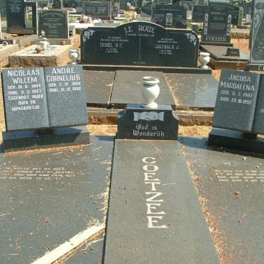 COETZEE Nicolaas Willem 1904-1987 &amp; Jacoba Magdalena 1907-1992 :: COETZEE Andre Cornelius 1960-1992