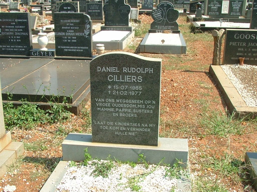CILLIERS Daniel Rudolph 1965-1977
