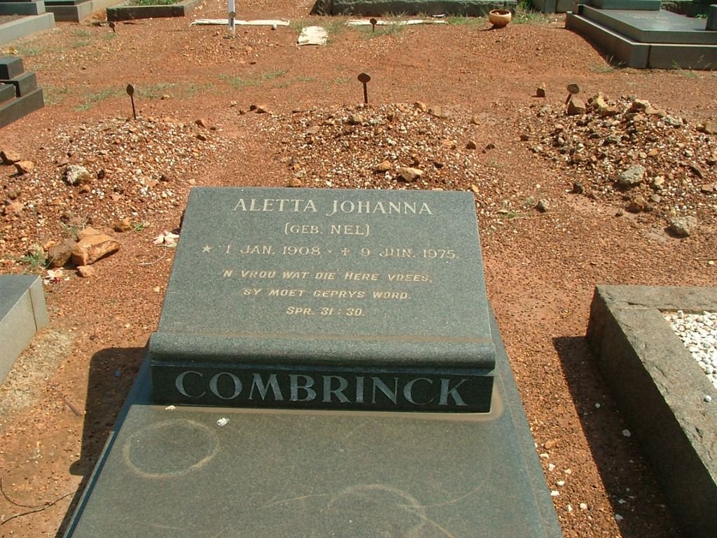 COMBRINCK Aletta Johanna nee NEL 1908-1975