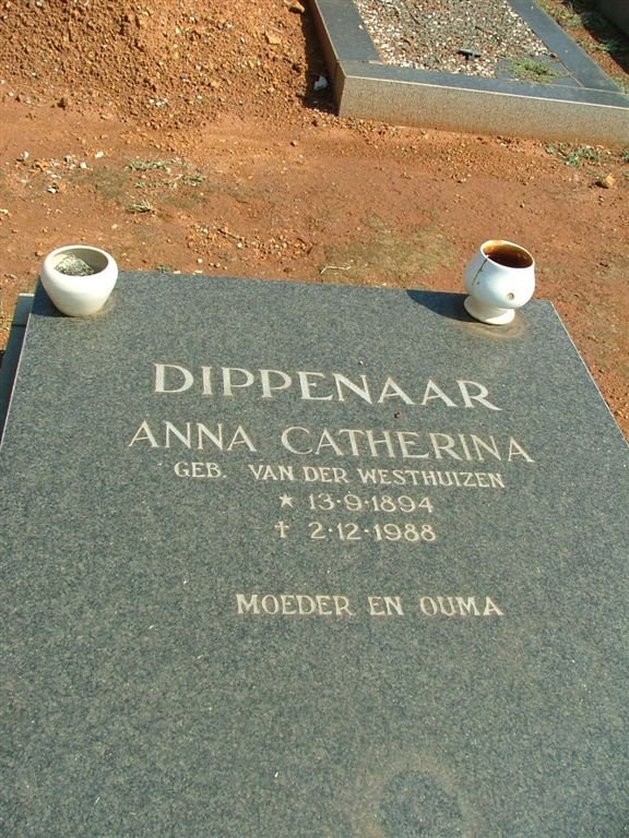 DIPPENAAR Anna Catharina nee VAN DER WESTHUIZEN 1894-1988