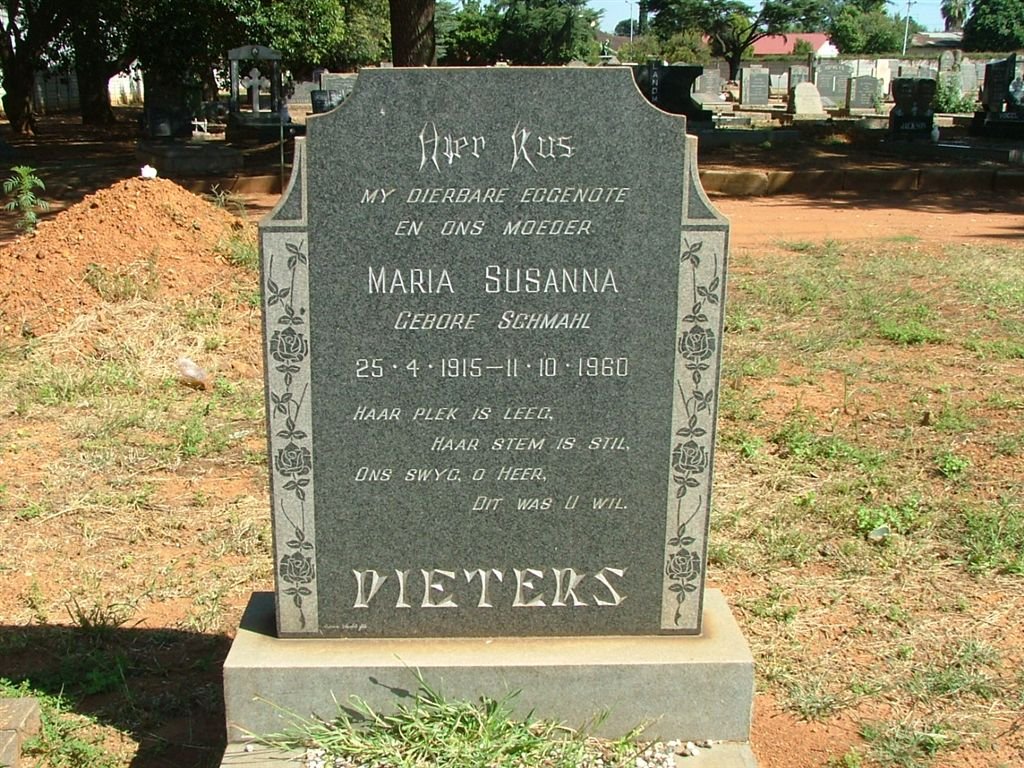 DIETERS Maria Susanna nee SCHMAHL 1915-1960