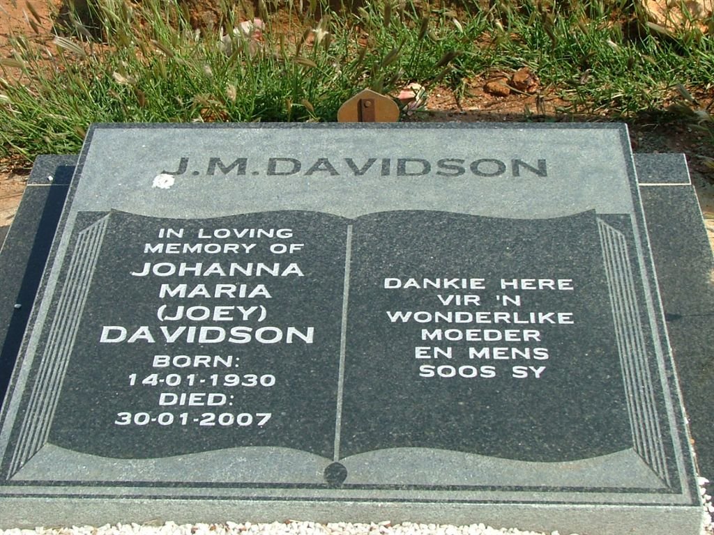 DAVIDSON Johanna Maria 1930-2007