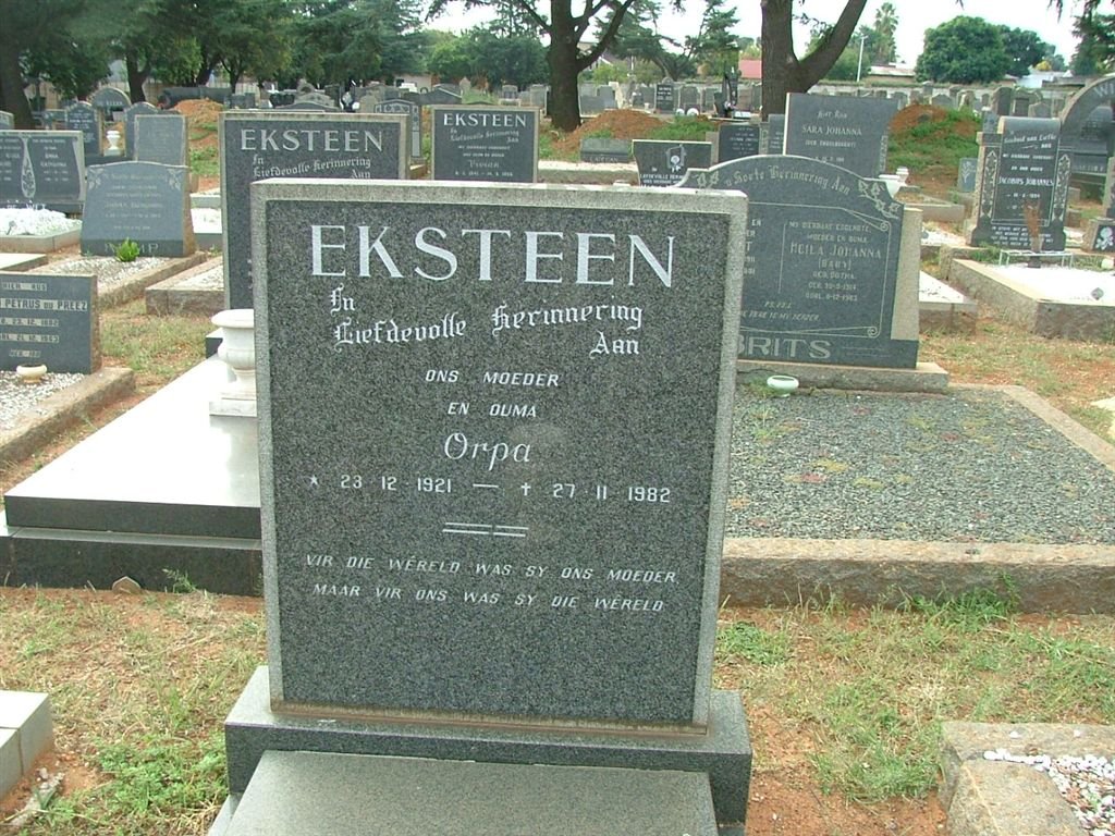 EKSTEEN Orpa 1921-1982