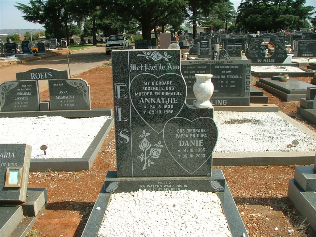 ELS Danie 1936-2003 &amp; Annatjie 1936-1998