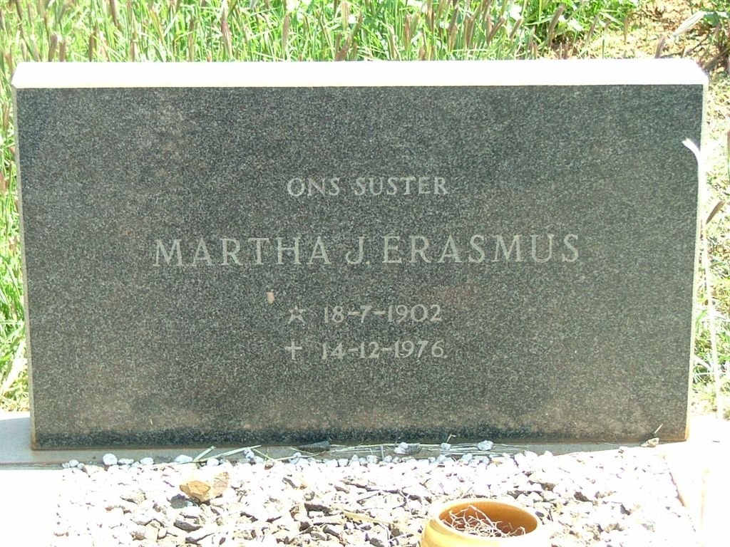 ERASMUS Martha J. 1902-1976