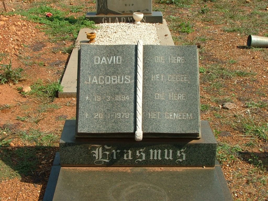 ERASMUS David Jacobus 1894-1978
