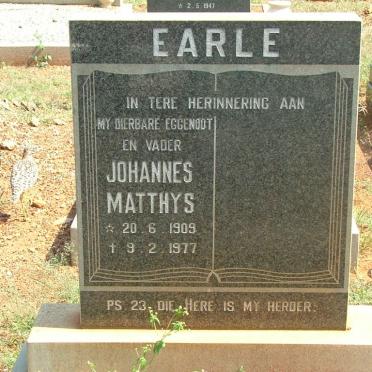 EARLE Johannes Matthys 1909-1977
