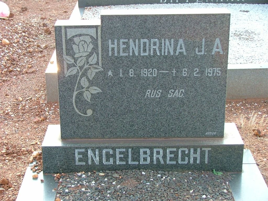 ENGELBRECHT Hendrina J.A. 1920-1975