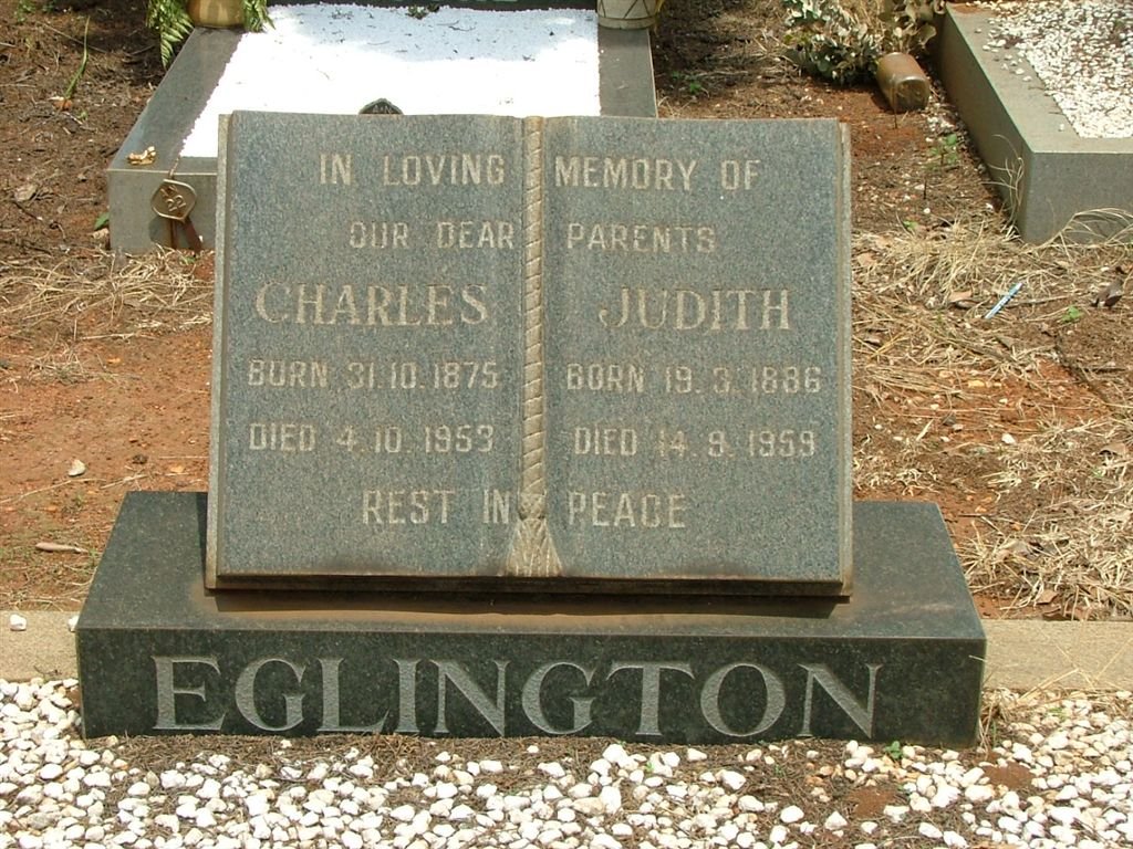 EGLINGTON Charles 1875-1953 &amp; Judith 1886-1959