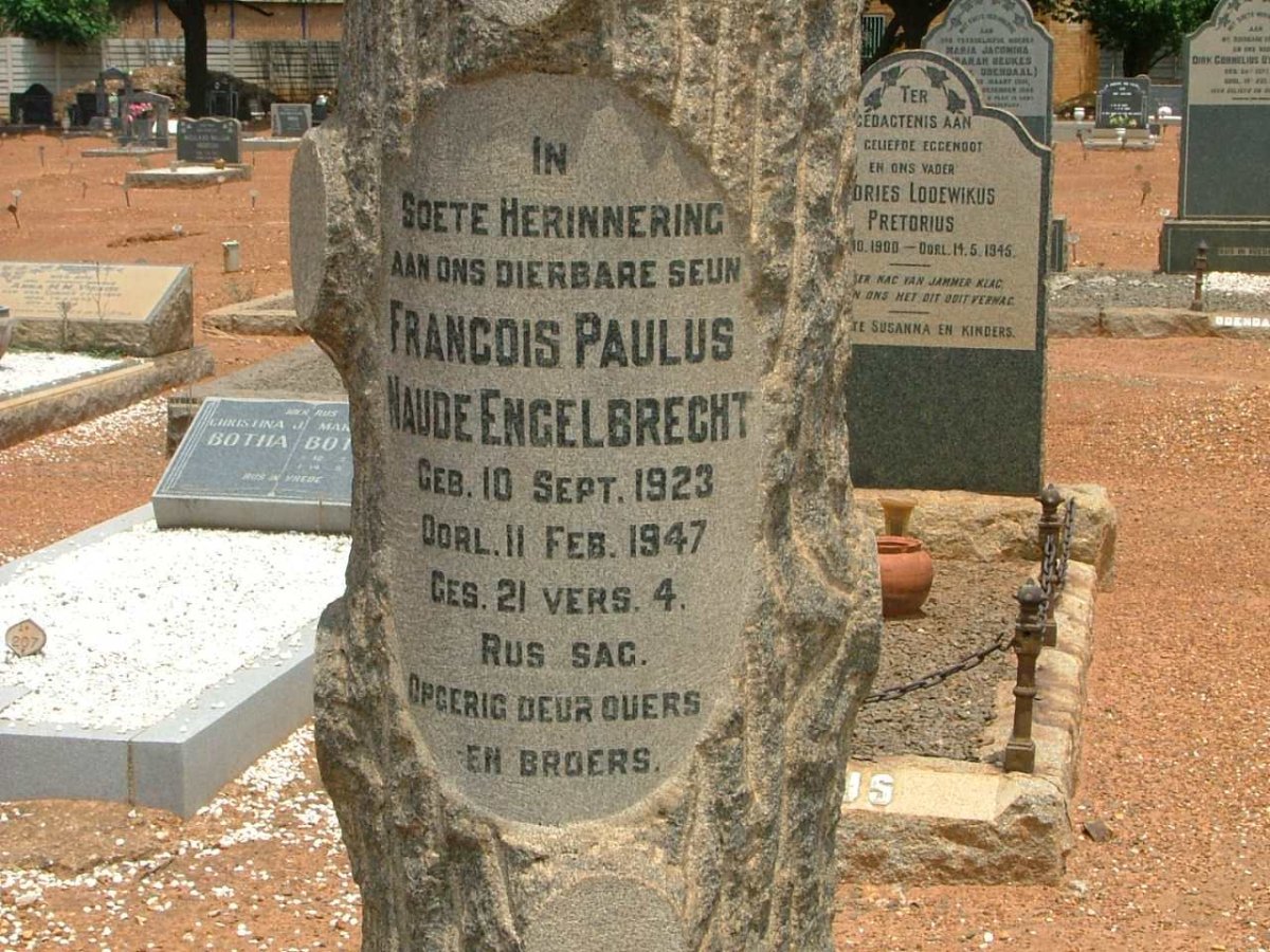 ENGELBRECHT Francois Paulus Naude 1923-1947