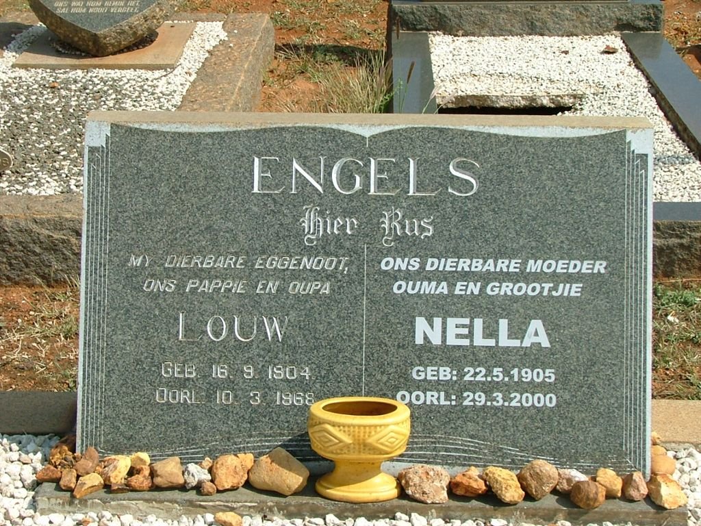 ENGELS Louw 1904-1968 &amp; Nella 1905-2000