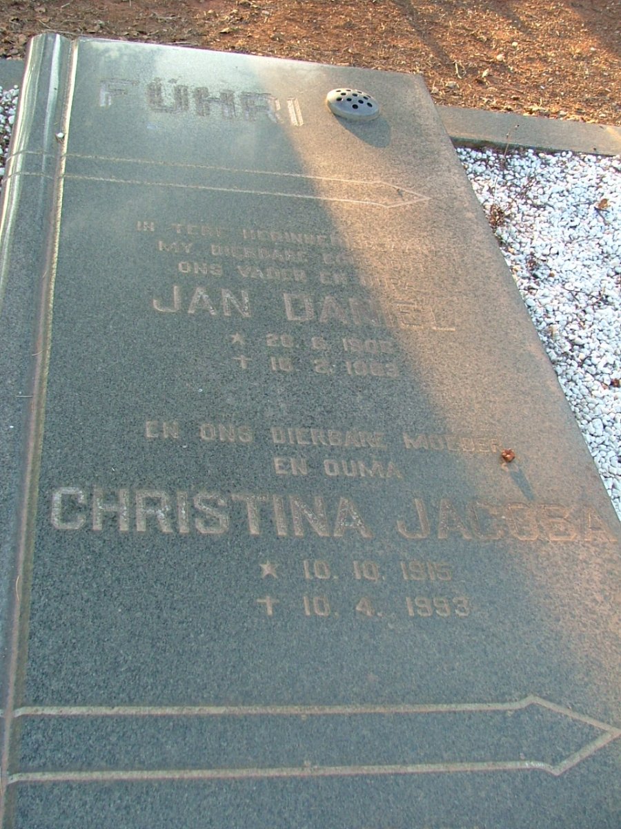 FÜHRI Jan Daniel 1906-19?3 &amp; Christina Jacoba 1915-1993