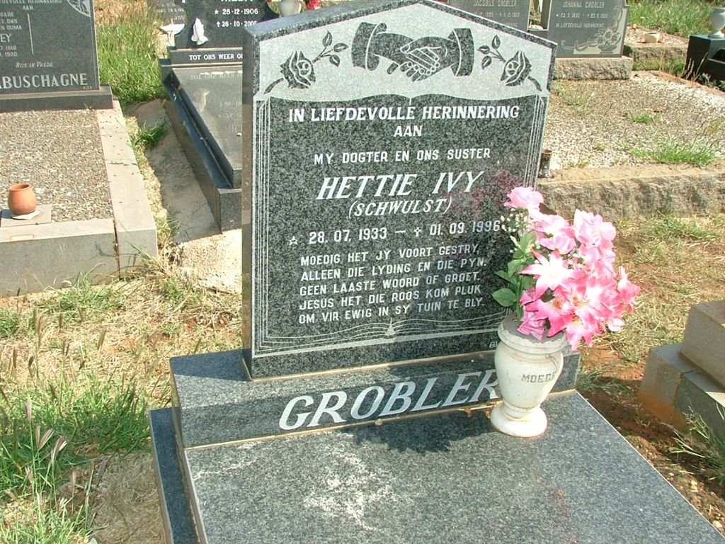 GROBLER Hettie Ivy nee SCHWULST 1933--1996