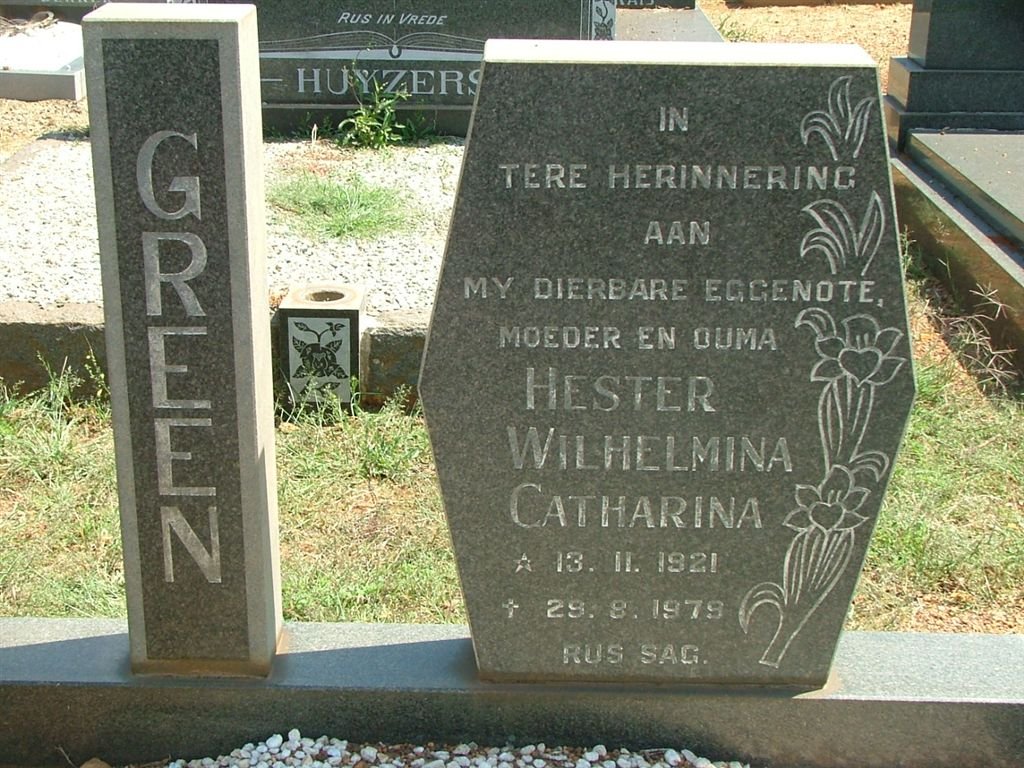 GREEN Hester Wilhelmina Catharina 1921-1979