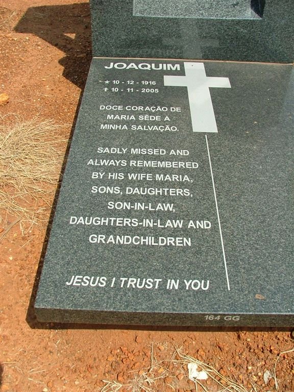 GOUVEIA Joaquim, Homem de 1916-2005