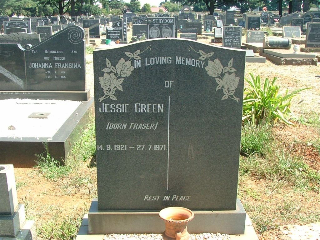 GREEN Jessie nee FRASER 1921-1971