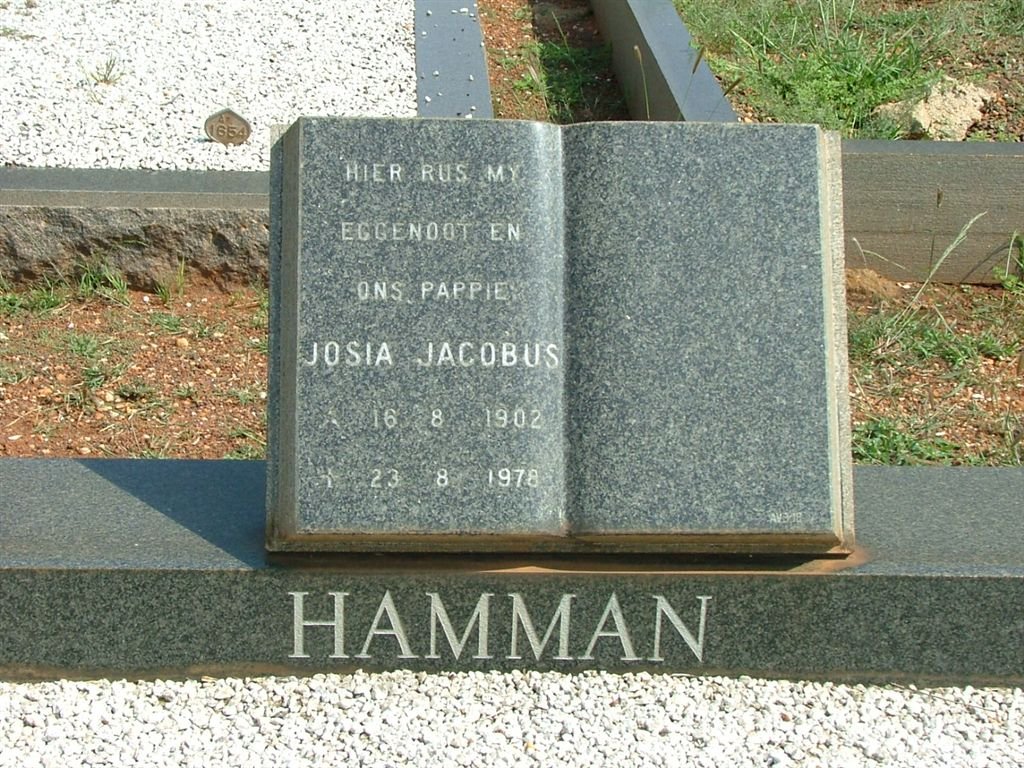 HAMMAN Josia Jacobus 1902-1978