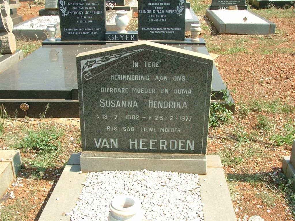 HEERDEN Susanna Hendrika, van 1882-1977