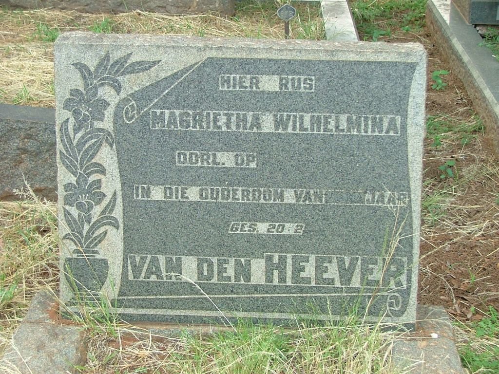 HEEVER Megritha Wilhelmina, van den ?