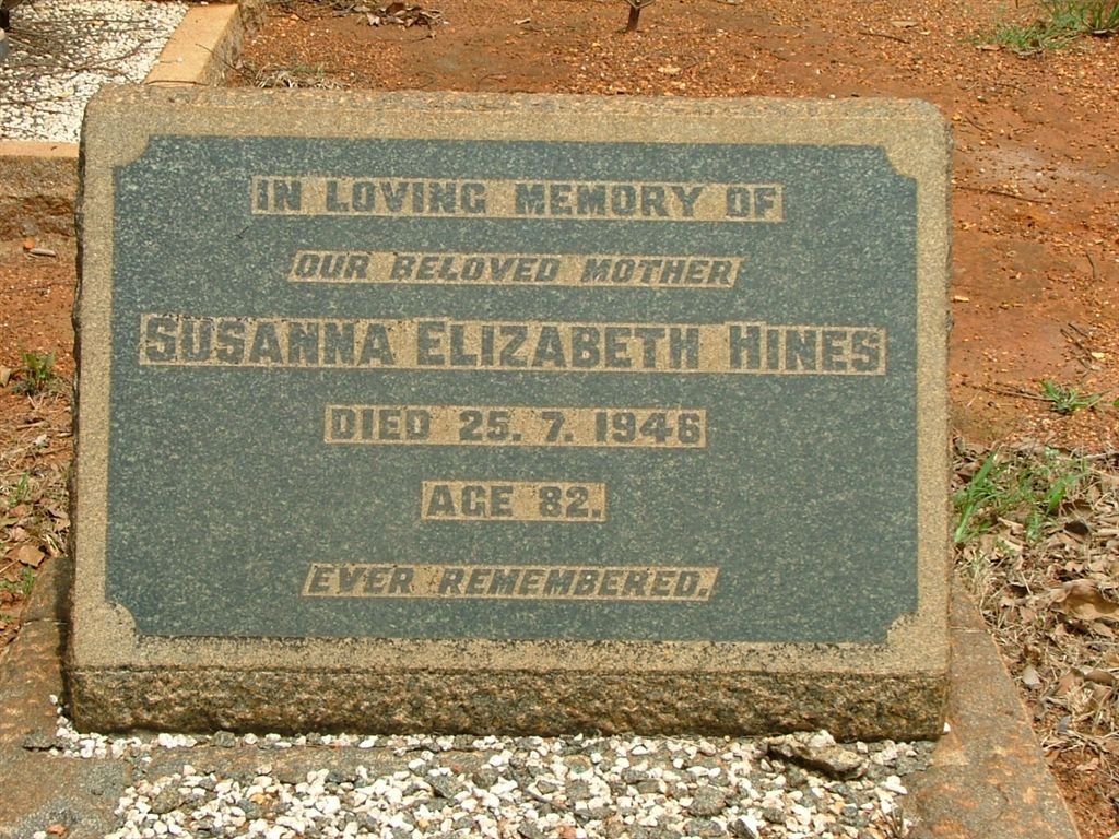 HINES Susanna Elizabeth -1946