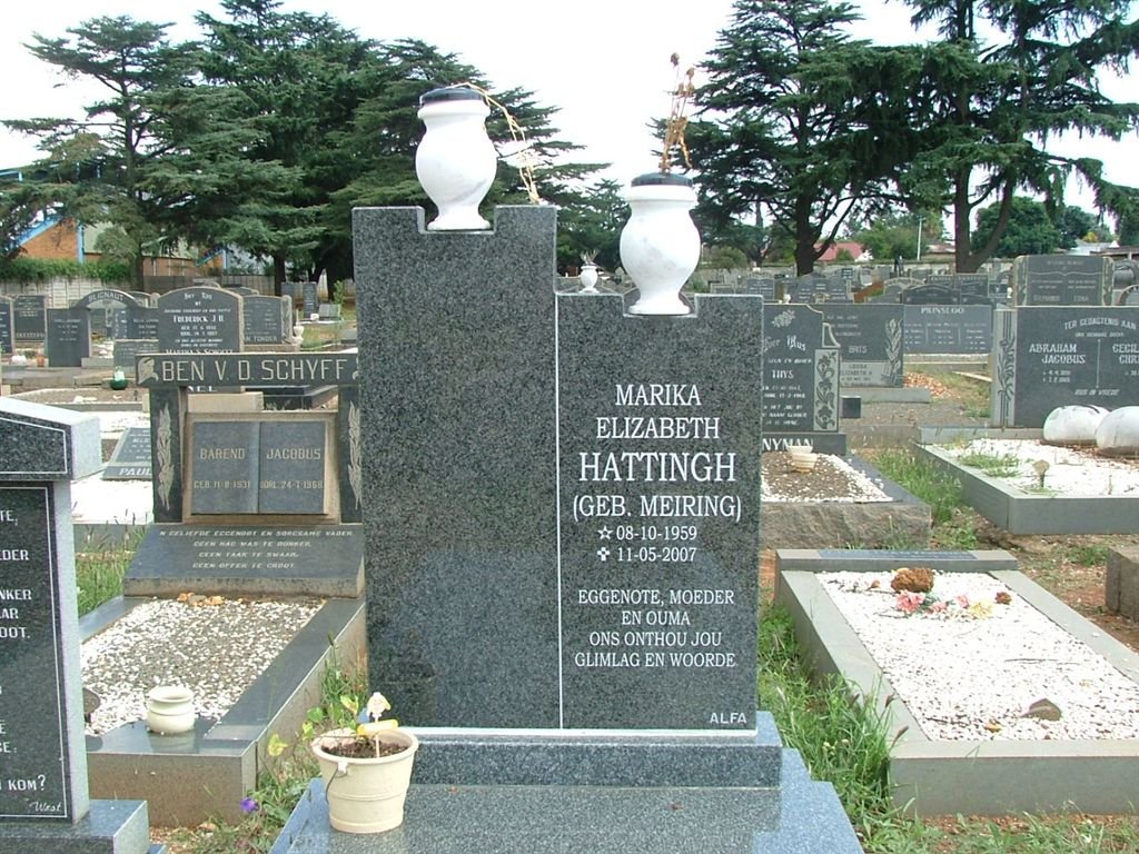 HATTINGH Marika Elizabeth nee MEIRING 1959-2007