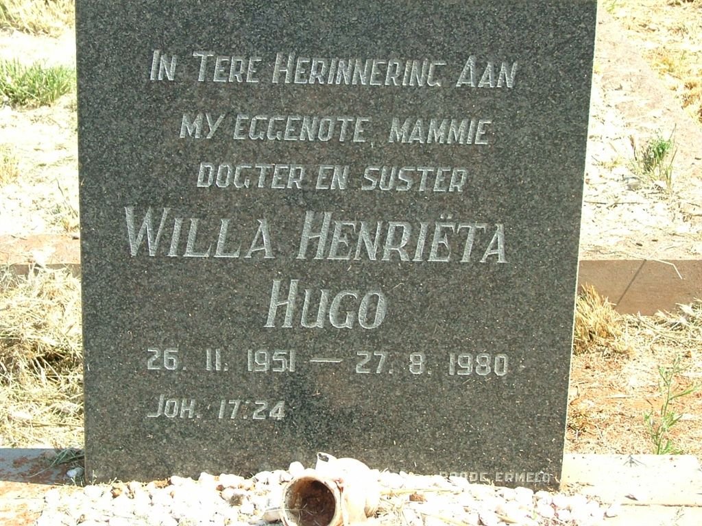 HUGO Willa Henriëta 1951-1980