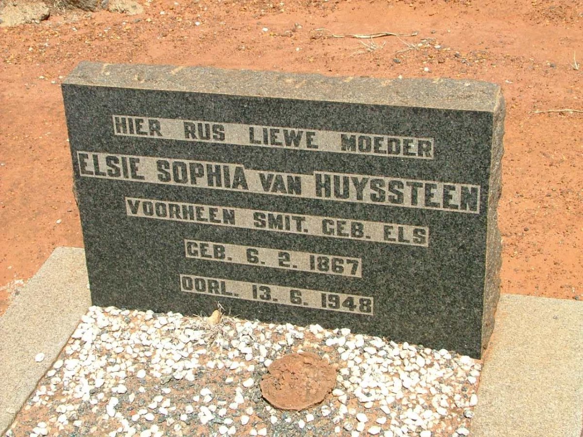 HUYSSTEEN Elsie Sophia, van voorheen SMIT nee ELS 1867-1948