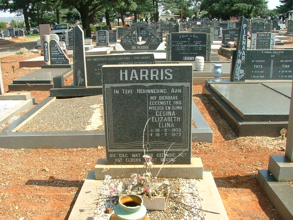 HARRIS Gesina Elizabeth Elina 1935-1977