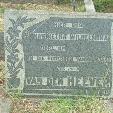 HEEVER Megritha Wilhelmina, van den ?