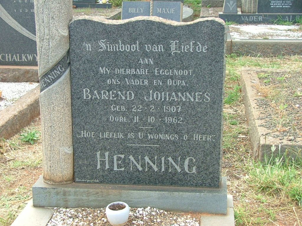 HENNING Barend Johannes 1907-1962