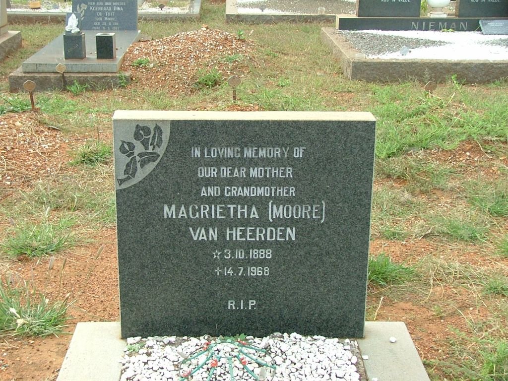 HEERDEN Magrietha, van nee MOORE 1988-1968