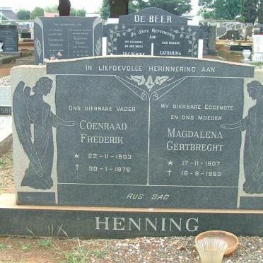 HENNING Coenraad Frederik 1903-1978 &amp; Magdalena Gertbreght 1907-1963
