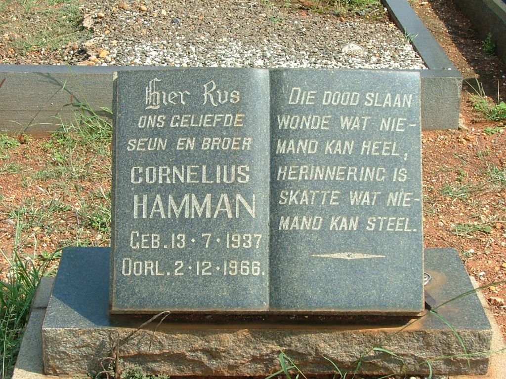 HAMMAN Cornelius 1937-1966