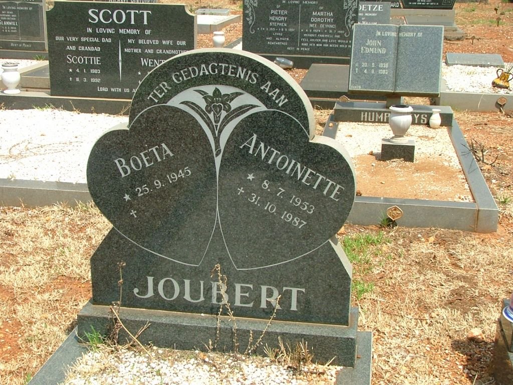 JOUBERT Boeta 1945- &amp; Antoinette 1953-1987