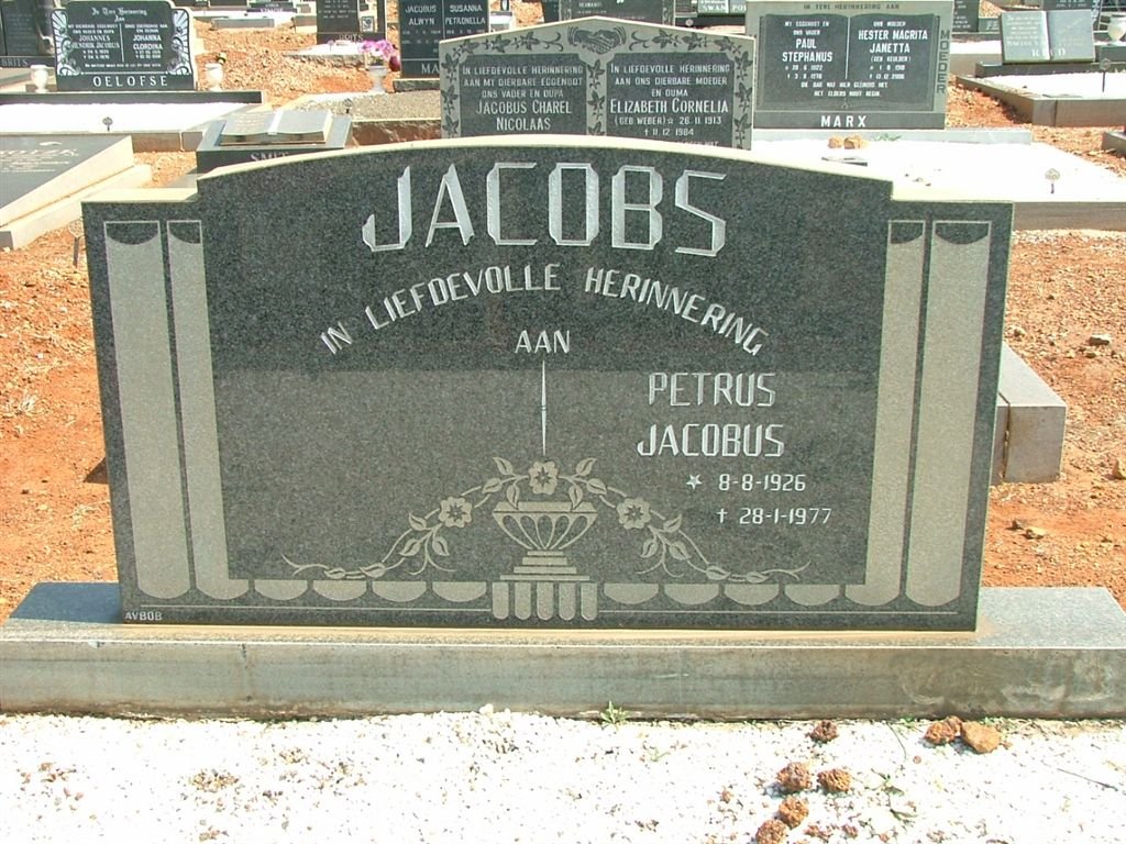 JACOBS Petrus Jacobus 1926-1977