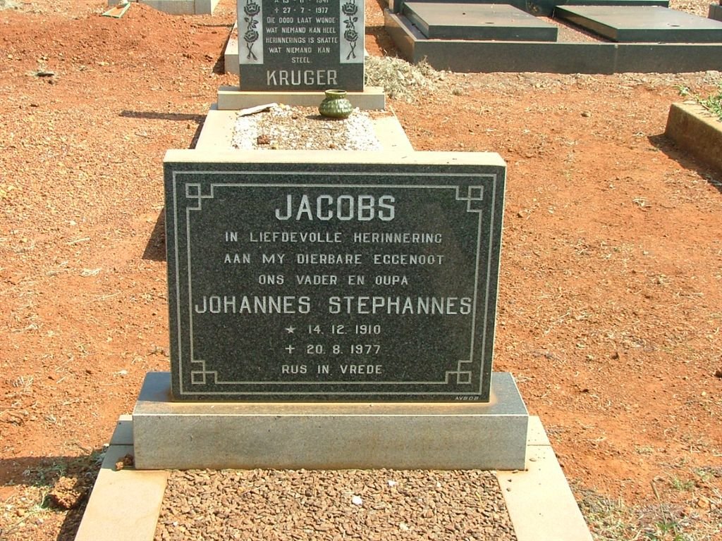 JACOBS Johannes Stephanus 1910-1977