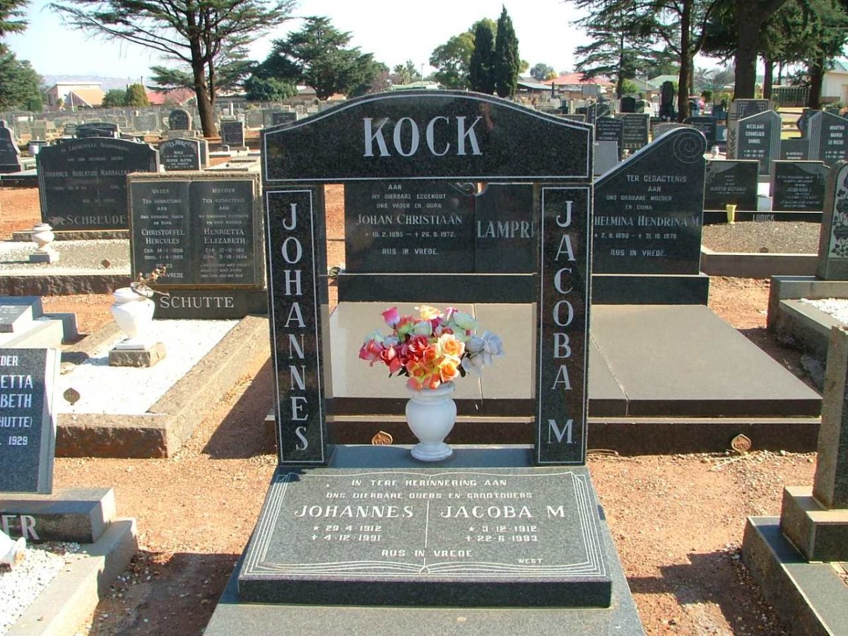 KOCK Johannes 1912-1991 &amp; Jacoba M. 1912-1993