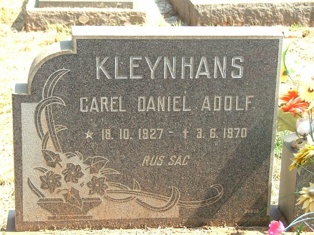 KLEYNHANS Carel Daniel Adolf 1927-1970