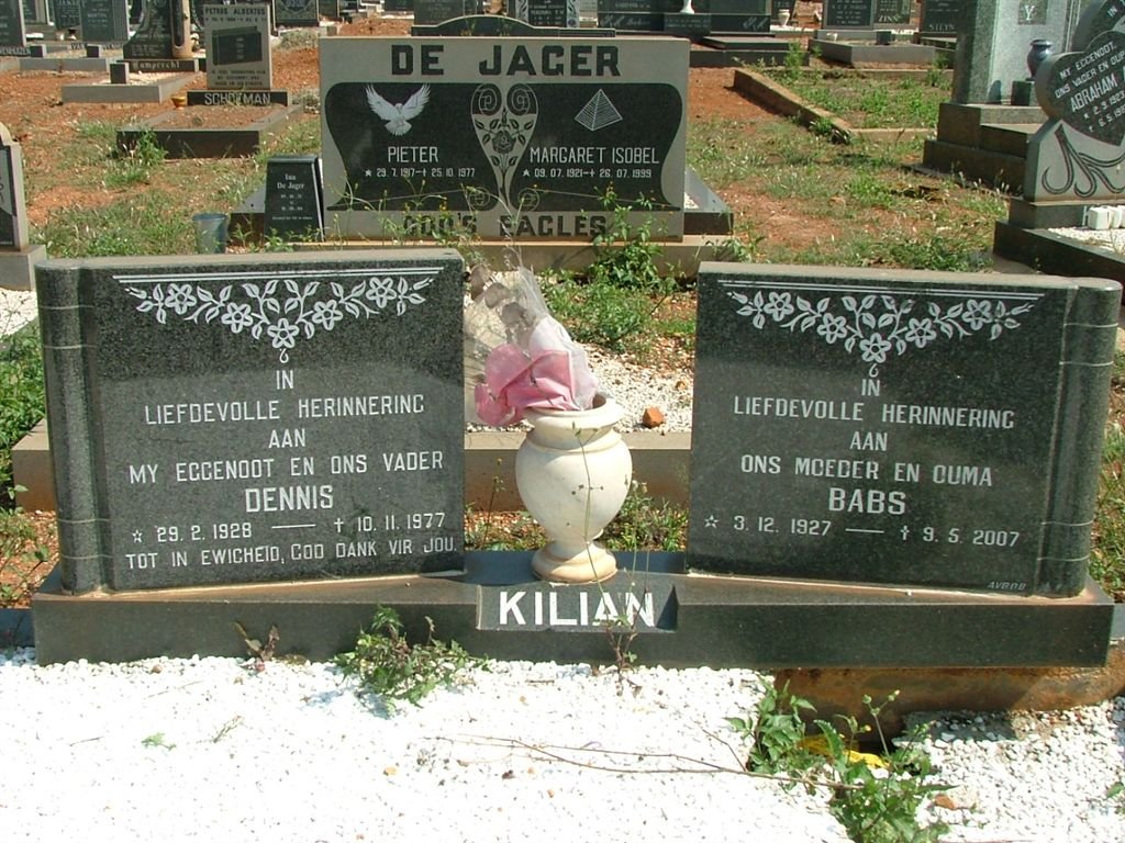 KILIAN Dennis 1928-1977 &amp; Babs 1927-2007